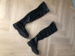 Lange leren laarzen leder, Kleding | Dames, Schoenen, Hoge laarzen, Verzenden, Zwart, Gedragen
