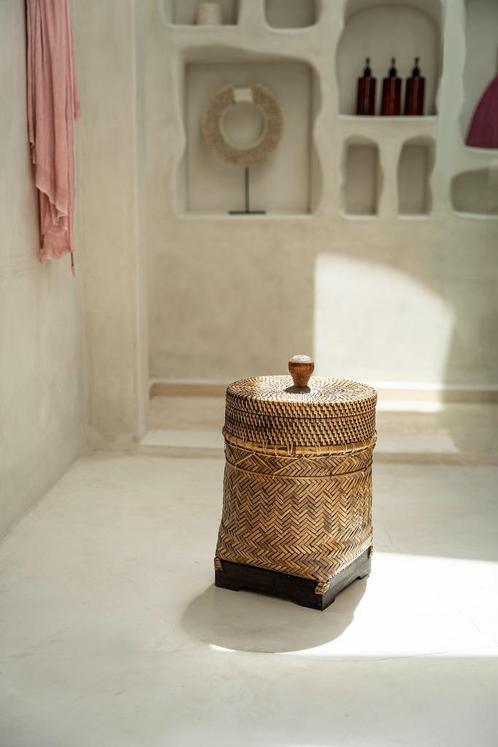 De Bathroom Bin Mand - Naturel Bruin, Maison & Meubles, Accessoires pour la Maison | Plataux & Paniers, Neuf, Panier, Bois, Envoi