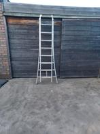 Ladder solide alu 2x8tr uitschuifbaar 4.50H open staan pr95e, Doe-het-zelf en Bouw, Ophalen, Ladder