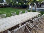 Super grote tuintafel 350cm. 8 stoelen, terrasstoelen, Tuin en Terras, Ophalen, Zo goed als nieuw