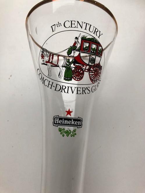 Heineken koetsier bierglas coach driver’s glass, Collections, Marques de bière, Utilisé, Verre ou Verres, Heineken, Enlèvement ou Envoi
