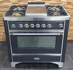 🔥Luxe Boretti Majestic Fornuis 91cm antraciet + rvs frytop, 60 cm of meer, Ophalen of Verzenden, Zo goed als nieuw, Energieklasse A of zuiniger