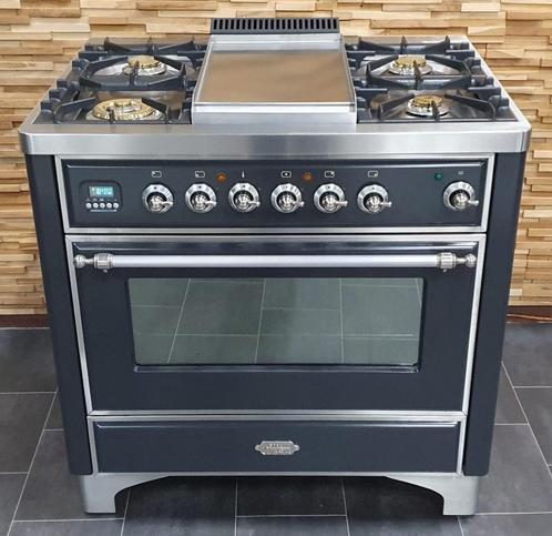 🔥Luxe Boretti Majestic Fornuis 91cm antraciet + rvs frytop, Elektronische apparatuur, Fornuizen, Zo goed als nieuw, Vrijstaand
