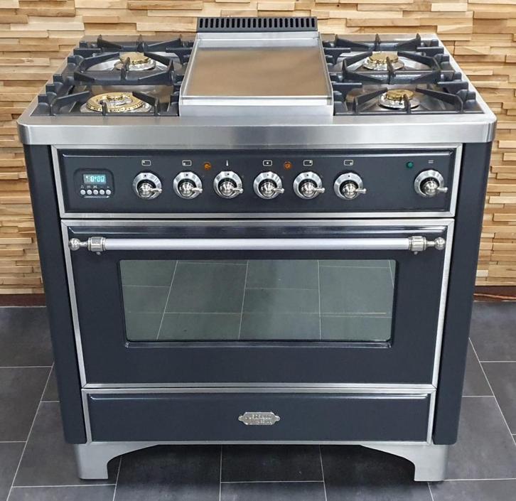 🔥Luxe Boretti Majestic Fornuis 91cm antraciet + rvs frytop, Elektronische apparatuur, Fornuizen, Zo goed als nieuw, Vrijstaand