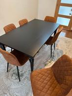 Zwarte Uitschuifbare tafel 215 x 87, Huis en Inrichting, Tafels | Eettafels, Zo goed als nieuw, Vijf personen of meer, 150 tot 200 cm