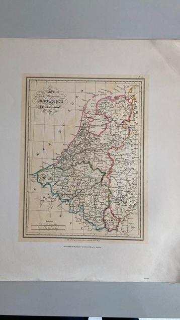 Litho landkaart BELGIË/HOLLAND bieden