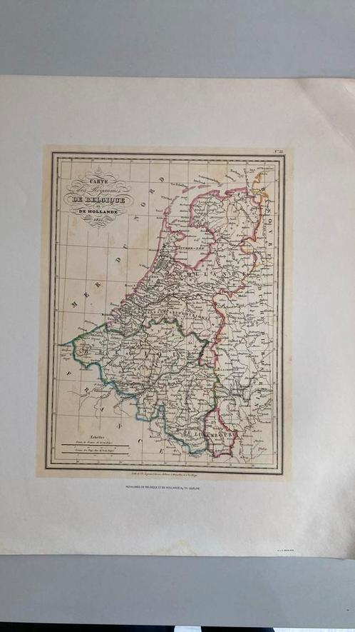 Litho landkaart BELGIË/HOLLAND bieden, Boeken, Atlassen en Landkaarten, Zo goed als nieuw, Landkaart, België, Ophalen of Verzenden