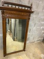 Antieke spiegel, hout met steekwerk., Antiek en Kunst, Ophalen, Rechthoekig, 50 tot 100 cm, 150 tot 200 cm