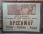 Vintage Speedway Affiche 1950, Met lijst, Rechthoekig Liggend, Sport, Zo goed als nieuw