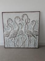 Wanddecoratie met  flamingo's, Ophalen, Zo goed als nieuw