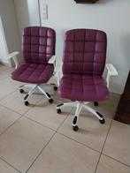 2 fuchsia kleurige bureaustoelen, Comme neuf, Enlèvement ou Envoi