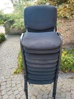10 stapelbare zwarte stoelen (10 euro per stuk), Ophalen, Gebruikt, Metaal