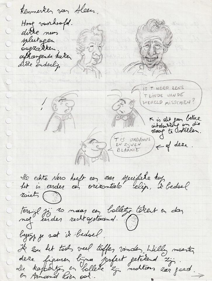 Urbanus brief Willy Linthout 1984, Verzamelen, Stripfiguren, Ophalen of Verzenden