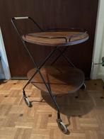 Petite desserte vintage en teck et metal à rénover 60’s, Enlèvement, Utilisé