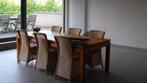 Tafel van 1m op 2m40, Huis en Inrichting, Tafels | Eettafels, Ophalen, Teakhout, 200 cm of meer, 50 tot 100 cm
