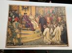 Schoolplaat :Onderwerping van de Gentenaars aan Keizer Karel, Antiek en Kunst, Ophalen of Verzenden, Geschiedenis