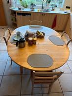 Table de cuisine ovale/ronde + 4 chaises (extensibles), 100 à 150 cm, 150 à 200 cm, Utilisé, Ovale