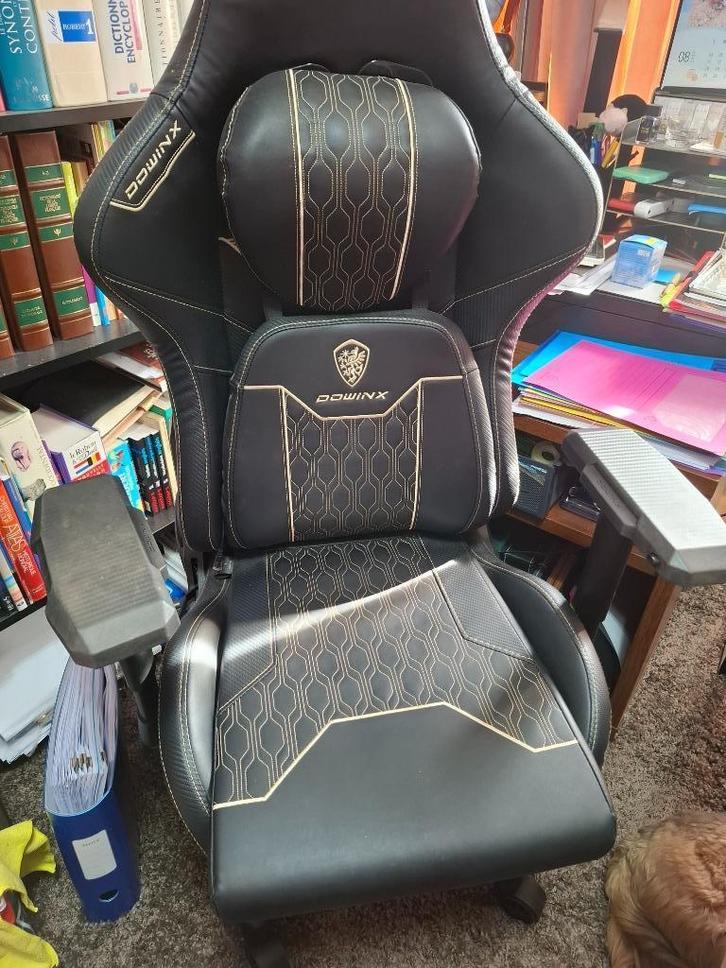 Fauteuil GAMING (marque   Dowinx), Huis en Inrichting, Bureaustoelen, Zo goed als nieuw, Bureaustoel, Zwart, Gaming bureaustoel