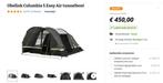 Obelink Columbia 5 Easy Air tunneltent, Caravans en Kamperen, Ophalen, Zo goed als nieuw, Tot en met 5