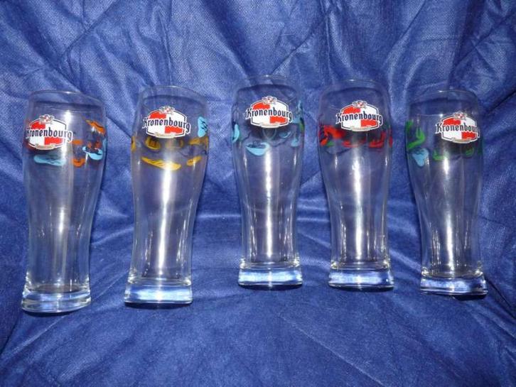 Kronenbourg glazen - steden, Collections, Verres & Petits Verres, Neuf, Verre à bière, Enlèvement ou Envoi