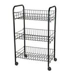 Metalen trolley/ trolley voor keuken, badkamer,..., Huis en Inrichting, Ophalen, Minder dan 50 cm, Zwart, Nieuw