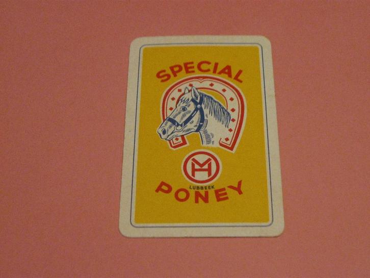 Oude speelkaart Bieren special poney , Lubbeek (70), Collections, Cartes à jouer, Jokers & Jeux des sept familles, Comme neuf