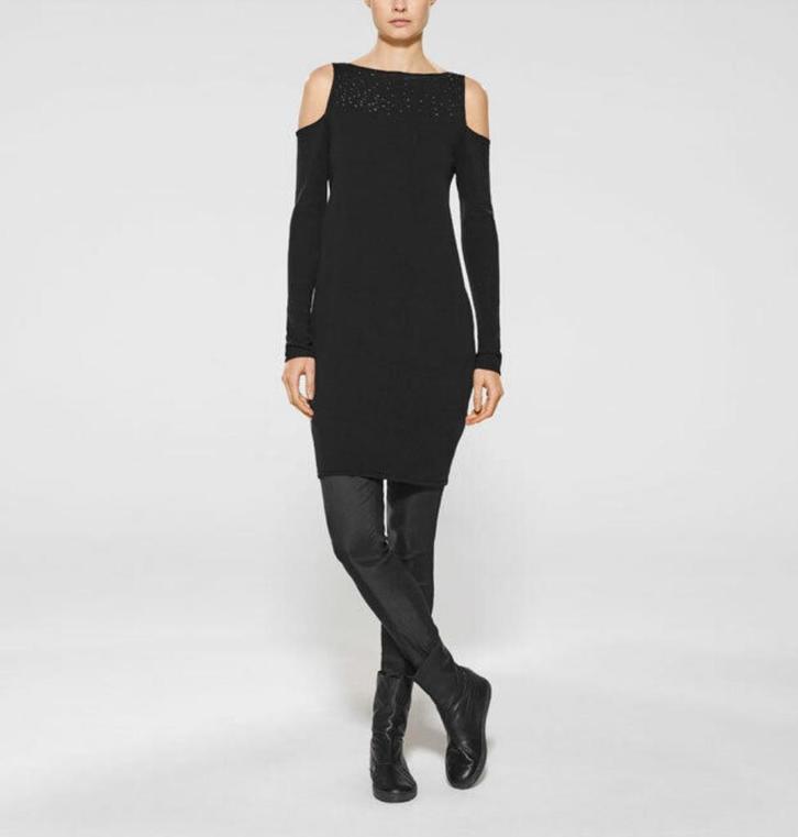 Sarah Pacini off-the-shoulder korte jurk of lange trui, Kleding | Dames, Jurken, Zo goed als nieuw, Maat 38/40 (M), Zwart, Ophalen of Verzenden