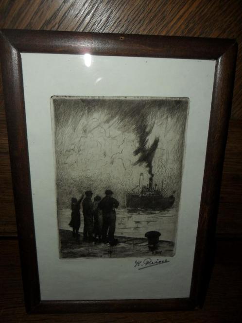 Ets van Kurt Peiser (Antwerpen 1887- Ukkel 1962), Antiek en Kunst, Kunst | Etsen en Gravures, Verzenden