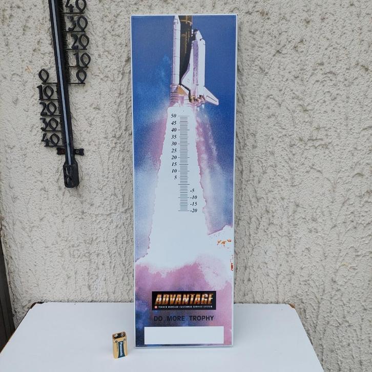 EMAIL BORD TEXACO ADVANTAGE SPACE SHUTTLE LOOK THERMOTER, Verzamelen, Merken en Reclamevoorwerpen, Nieuw, Reclamebord, Ophalen of Verzenden