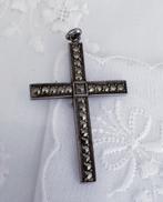 Antieke zilveren hanger kruis met marcassieten, Pendentif, Argent, Envoi