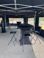Te huur Receptietafels met hoes in combinatie met barkrukken, Ophalen, Zo goed als nieuw
