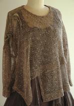 NESLAY - Joli pull ample brun ajouré - T.unique, Kleding | Dames, Truien en Vesten, Bruin, Maat 42/44 (L), Ophalen of Verzenden