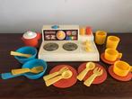 Retro set fisher price kookvuur vuur keuken met toebehoren, Kinderen en Baby's, Ophalen of Verzenden, Zo goed als nieuw
