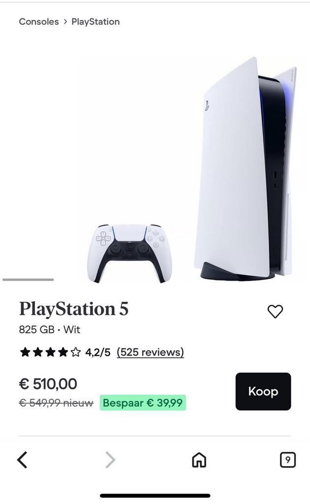 Sony PlayStation 5 Standard Edition 825 GB, Games en Spelcomputers, Spelcomputers | Sony PlayStation 5, Nieuw, Playstation 5, Ophalen
