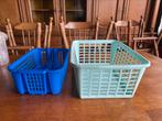 Lot de deux paniers de rangement en plastique, Doe-het-zelf en Bouw, Kratten en Dozen, Ophalen, Zo goed als nieuw