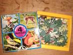 Vintage dierenpuzzels met 25 stukjes (4 puzzels) - Carlit, Utilisé, Enlèvement ou Envoi