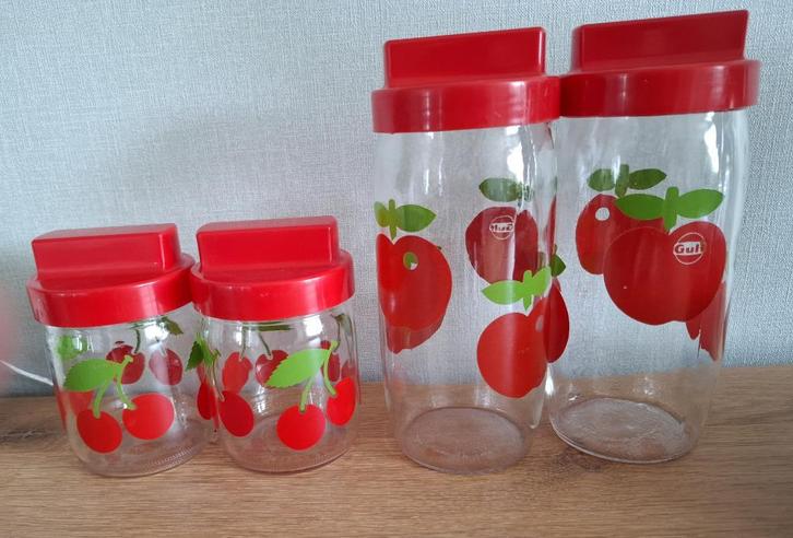 vintage voorraadpotten van Gulf appel, Antiek en Kunst, Antiek | Glaswerk en Kristal, Ophalen