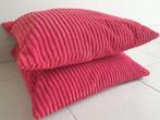 2 retro vintage rib fluwelen kussens L 42 x B 42 x D 12cm, Ophalen of Verzenden