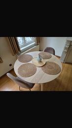 Eettafel + stoelen, Huis en Inrichting, Tafels | Eettafels, Ophalen, Zo goed als nieuw, Vier personen, Rond