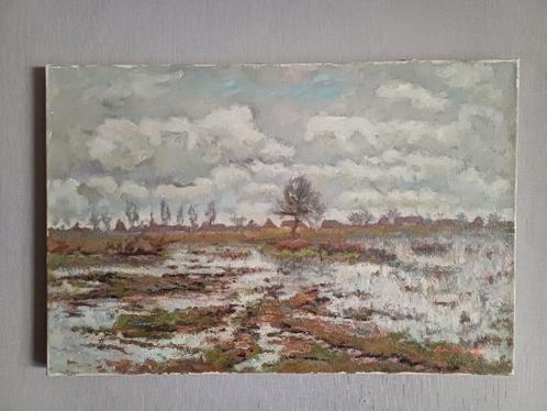 Schilderij M. VAN DEN BEMPT "Winters tafereel", Antiek en Kunst, Kunst | Schilderijen | Klassiek, Ophalen of Verzenden