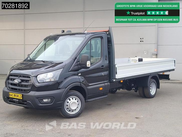 Ford Transit 170pk Open Laadbak Dubbellucht 3,5t Trekhaak Ai, Auto's, Bestelwagens en Lichte vracht, Bedrijf, Te koop, Achteruitrijcamera