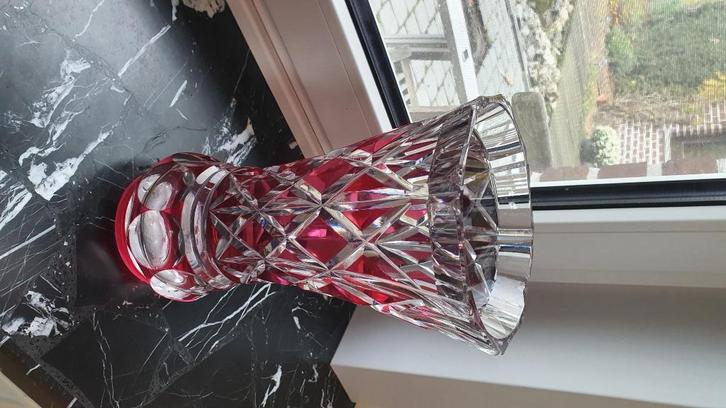 Val saint lambert vaas gesigneerd. Hoogte 30.5 cm, Antiek en Kunst, Antiek | Glaswerk en Kristal, Ophalen