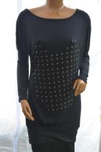 Longtop Bloese met metalen versiering zwart S/M, Vêtements | Femmes, Blouses & Tuniques, Noir, Taille 38/40 (M), Porté, Enlèvement ou Envoi