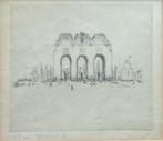 GEORGE AVERHALS / EXPO ANTWERPEN 1930 / ZW-W ETS / 29x32cm, Antiek en Kunst, Kunst | Etsen en Gravures, Ophalen of Verzenden