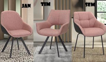 WJ Stoelen 3x verschillende Modellen in roos kleur +Levering beschikbaar voor biedingen