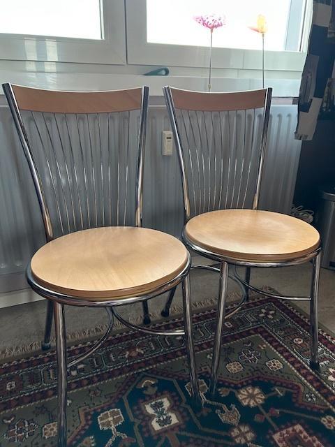 Ronde tafel + 4 stoelen, Maison & Meubles, Tables | Tables à manger, Comme neuf, 100 à 150 cm, 100 à 150 cm, Quatre personnes