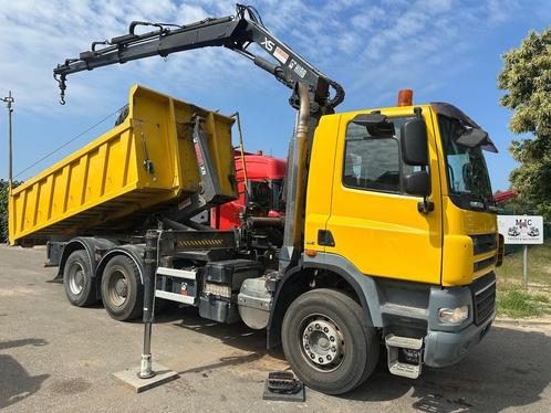 DAF CF 85.410 6X4 21T HOOKLIFT + CRANE HIAB 166-3 HIPRO + RO, Auto's, Vrachtwagens, Bedrijf, ABS, Elektrische ramen, Trekhaak