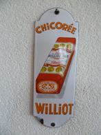 EMAILLE DEURPOST BORDJE"CHICOREE WILLIOT"UIT JAREN 30, Verzenden, Gebruikt, Reclamebord