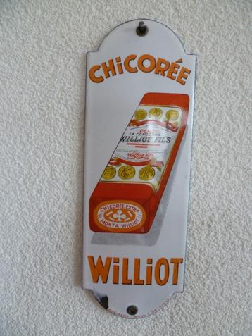 EMAILLE DEURPOST BORDJE"CHICOREE WILLIOT"UIT JAREN 30 beschikbaar voor biedingen