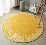 Tapis rond en coton doux antidérapant jaune soleil 120cm, 100 à 150 cm, 100 à 150 cm, Rond, Autres couleurs